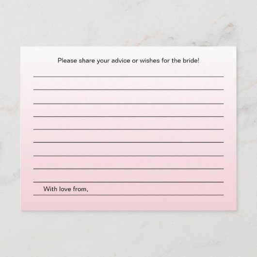 Roze Vrijgezellenfeest Advice Kaarten (Achterkant)