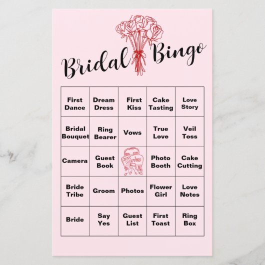 Roze Vrijgezellenfeest Bingo Spel - Leuke Feestact (Voorkant)