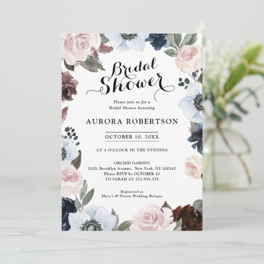 Roze Vrijgezellenfeest, blauwe jachtmauve en blauw Kaart (Staand voorkant)