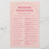 Roze vrijgezellenfeest bruiloft tradities flyer (Voorkant)