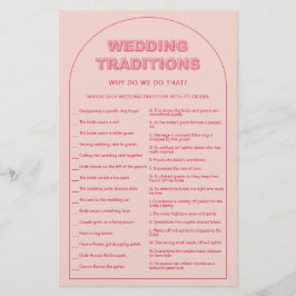 Roze vrijgezellenfeest bruiloft tradities flyer