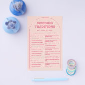 Roze vrijgezellenfeest bruiloft tradities flyer (Enkel)