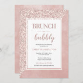 Roze Vrijgezellenfeest Brunch & Bubbly Uitnodiging (Voorkant / Achterkant)