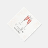 Roze Vrijgezellenfeest Brunch en Bubble Waterverf Servet (Hoek)