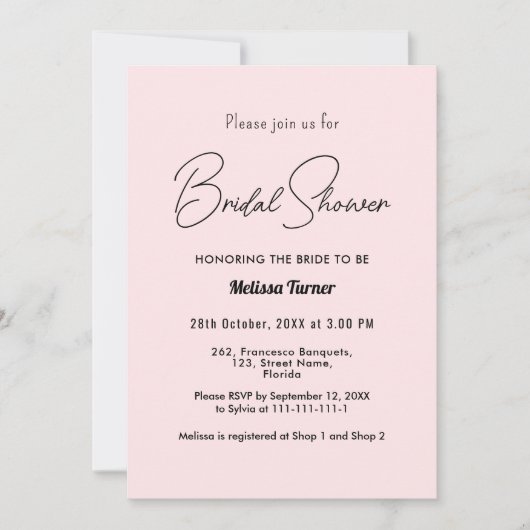 Roze Vrijgezellenfeest Calligrafie Script Kaart (Voorkant)