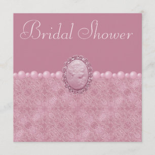 Roze  Vrijgezellenfeest Cameo & Pearls Kaart