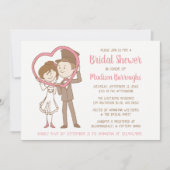 Roze Vrijgezellenfeest Cartoon Bruin bruin bruin b Kaart (Voorkant)