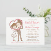 Roze Vrijgezellenfeest Cartoon Bruin bruin bruin b Kaart (Staand voorkant)