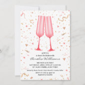 Roze Vrijgezellenfeest Champagne Kaart (Voorkant)