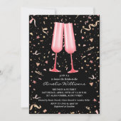 Roze Vrijgezellenfeest Champagne Kaart (Voorkant)