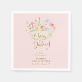 Roze Vrijgezellenfeest Champagne Servet