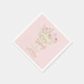 Roze Vrijgezellenfeest Champagne Servet (Hoek)