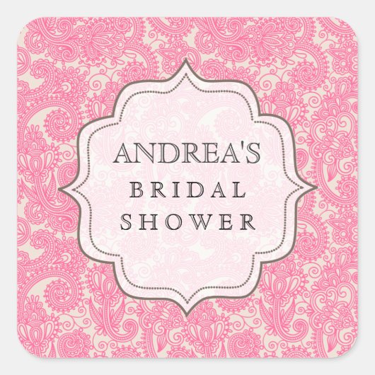 Roze Vrijgezellenfeest Dessert Tafel Label Label (Voorkant)