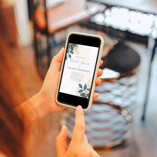 Roze Vrijgezellenfeest Elegante Bloemen Custom Kaart