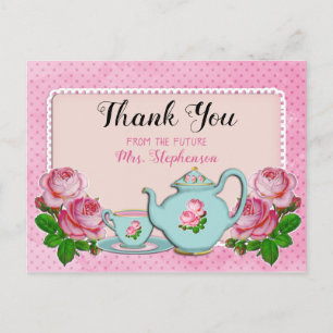 Roze Vrijgezellenfeest Engelse Cottage Style Harte Briefkaart