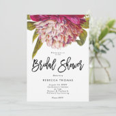 roze  vrijgezellenfeest florale griep kaart (Staand voorkant)