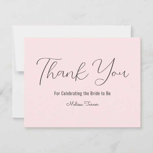 Roze Vrijgezellenfeest Hartelijk dank Bedankkaart (Voorkant)