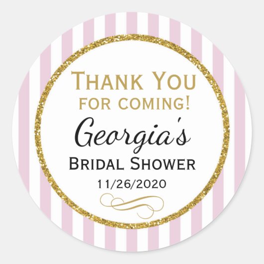 Roze Vrijgezellenfeest Hartelijk dank voor uw favo Ronde Sticker (Voorkant)