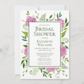 Roze Vrijgezellenfeest Hydrangeas Kaart (Voorkant)