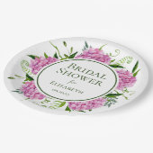 Roze Vrijgezellenfeest Hydrangeas Papieren Bordje (Gekanteld)