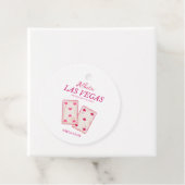 roze vrijgezellenfeest in las vegas bedankjes labels (In situ)