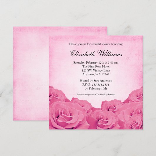  Roze Vrijgezellenfeest Kaart (Voorkant / Achterkant)