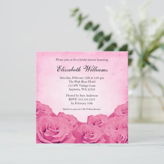  Roze Vrijgezellenfeest Kaart (Staand voorkant)