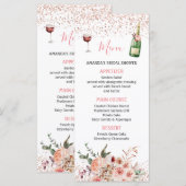 Roze Vrijgezellenfeest, liefhebbers van Blush Pink Menu (Voorkant / Achterkant)