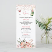 Roze Vrijgezellenfeest, liefhebbers van Blush Pink Menu (Staand voorkant)
