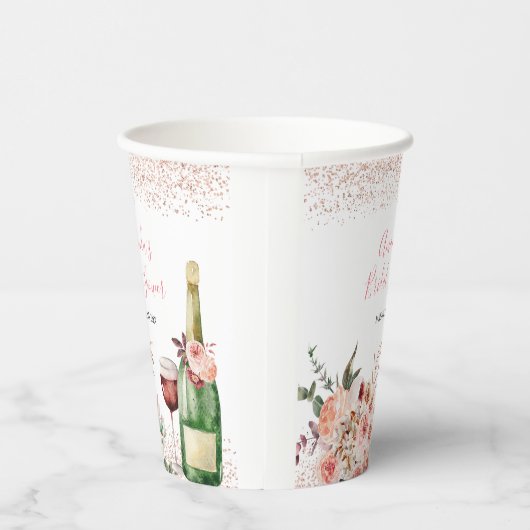 Roze Vrijgezellenfeest, liefhebbers van Blush Pink Papieren Bekers (Rechts)