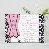 Roze Vrijgezellenfeest Lingerie Kaart (Staand voorkant)