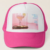 Roze vrijgezellenfeest Margarita Trucker Pet (Voorkant)