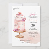 Roze Vrijgezellenfeest met roze roze Kaart (Voorkant)