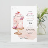 Roze Vrijgezellenfeest met roze roze Kaart (Staand voorkant)