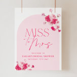 Roze Vrijgezellenfeest Miss to Mrs Welcome Sign Fl Poster<br><div class="desc">Van Miss tot Mrs. | Een helder,  leuk en modern vrijgezellenfeest welkom poster voor uw vrijgezellenfeest. Dankzij de roze details met roze rozen is dit de perfecte uitnodiging voor je vrijgezellenfeest of keukenthee.</div>