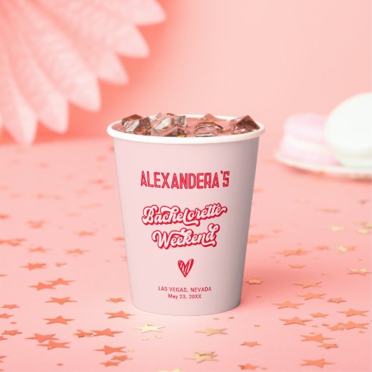 Roze vrijgezellenfeest papieren bekers (Insitu)