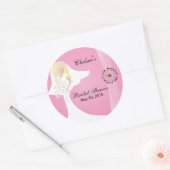 Roze Vrijgezellenfeest Ronde Sticker (Envelop)