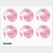 Roze Vrijgezellenfeest Ronde Sticker (Vel)