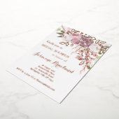 Roze Vrijgezellenfeest Roos Gold Folie Uitnodiging (Gedraaid)