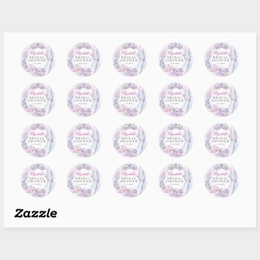 Roze Vrijgezellenfeest Sticker met reservekristal (Vel)