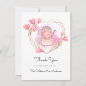 Roze Vrijgezellenfeest Teapot Hartelijk dank Bedankkaart (Voorkant)