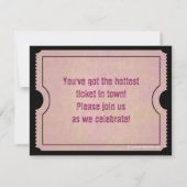  Roze Vrijgezellenfeest Ticket Uitnodigingen (Achterkant)