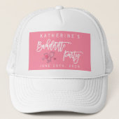 Roze vrijgezellenfeest trucker pet (Voorkant)