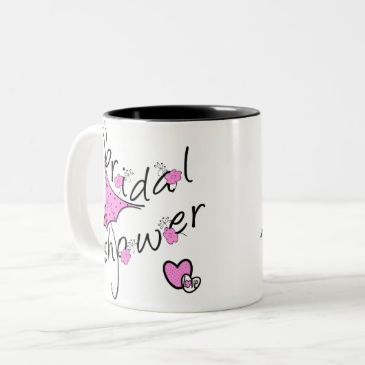 Roze Vrijgezellenfeest Tweekleurige Koffiemok (Voorkant links)