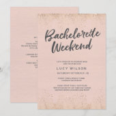 Roze vrijgezellenfeest uitnodiging (Voorkant / Achterkant)