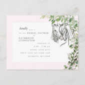 Roze Vrijgezellenfeest van bittere paarden Uitnodiging Briefkaart (Voorkant)