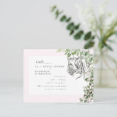 Roze Vrijgezellenfeest van bittere paarden Uitnodiging Briefkaart (Staand voorkant)