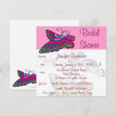 Roze Vrijgezellenfeest van Butterfly Kaart (Voorkant / Achterkant)