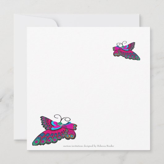 Roze Vrijgezellenfeest van Butterfly Kaart (Achterkant)