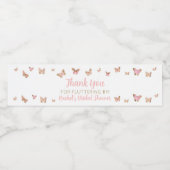 Roze Vrijgezellenfeest van Butterfly Waterfles Etiket (Enkel label)